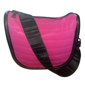 Think Royln Audrey VL Trim Crossbody Bag - Hot Pink Quilted - EUC